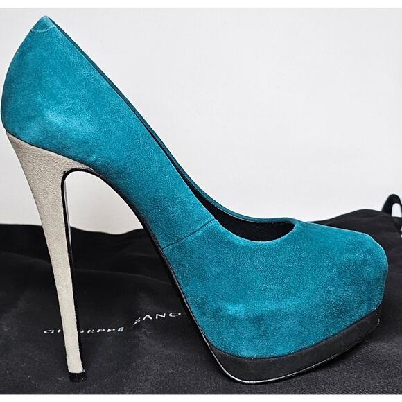 Giuseppe Zanotti Tricolor Suede Nana Platform Pumps. - Picture 1 of 11